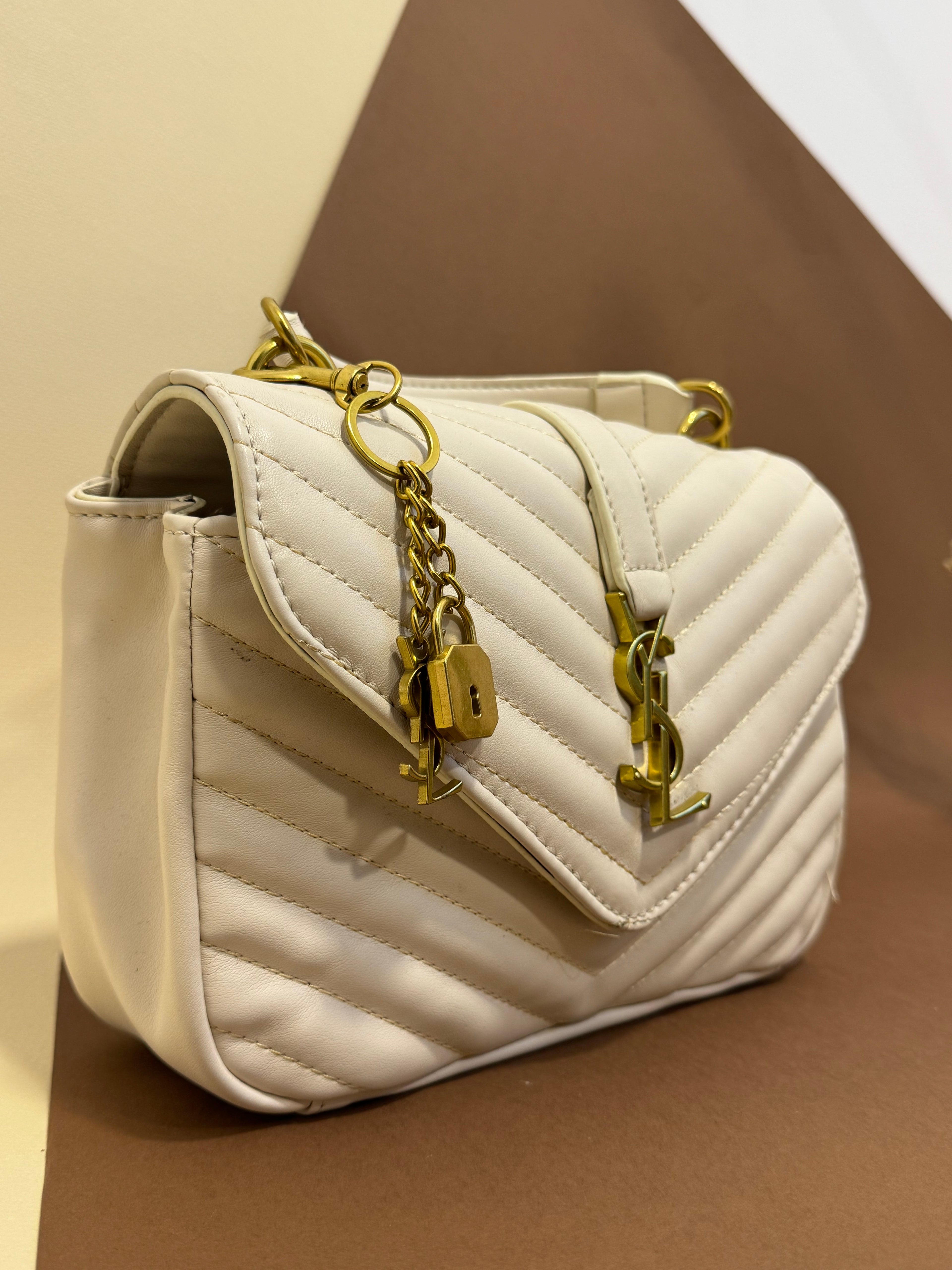 Cream YSL bag