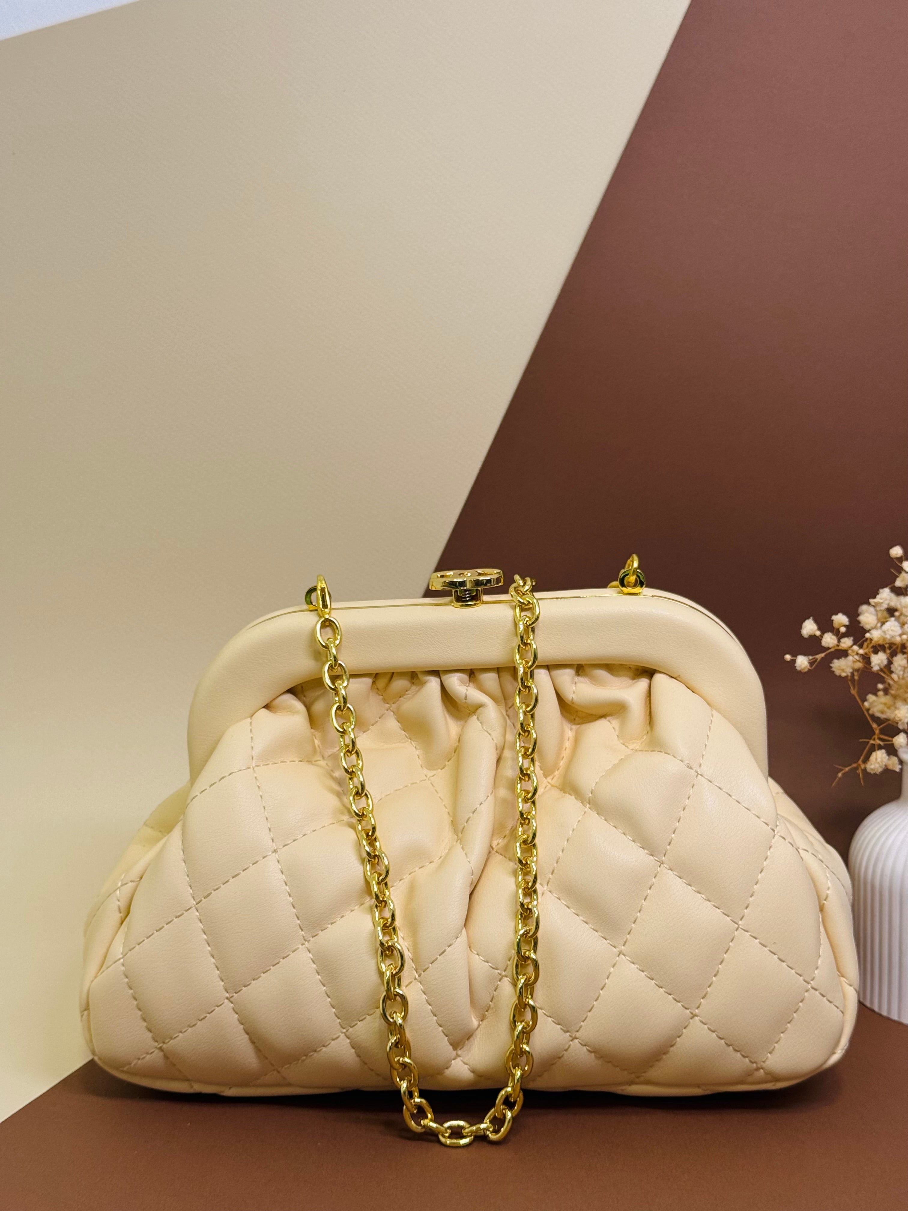 Cream channel bag