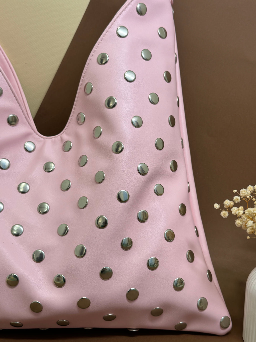 Soft Pink Studded Bag