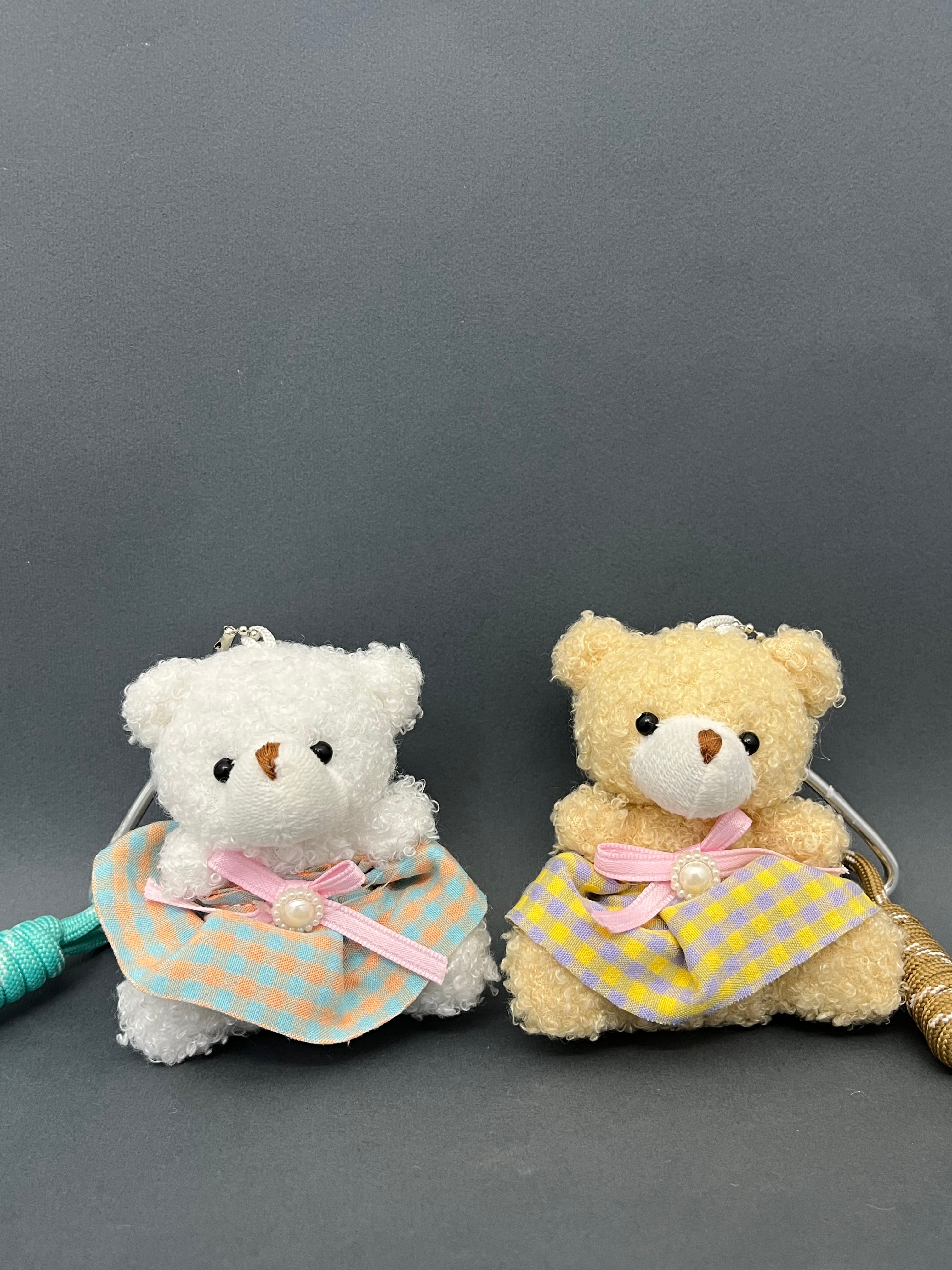 Snow teddy bag charm