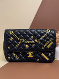 Black quilted chain shoulder bag