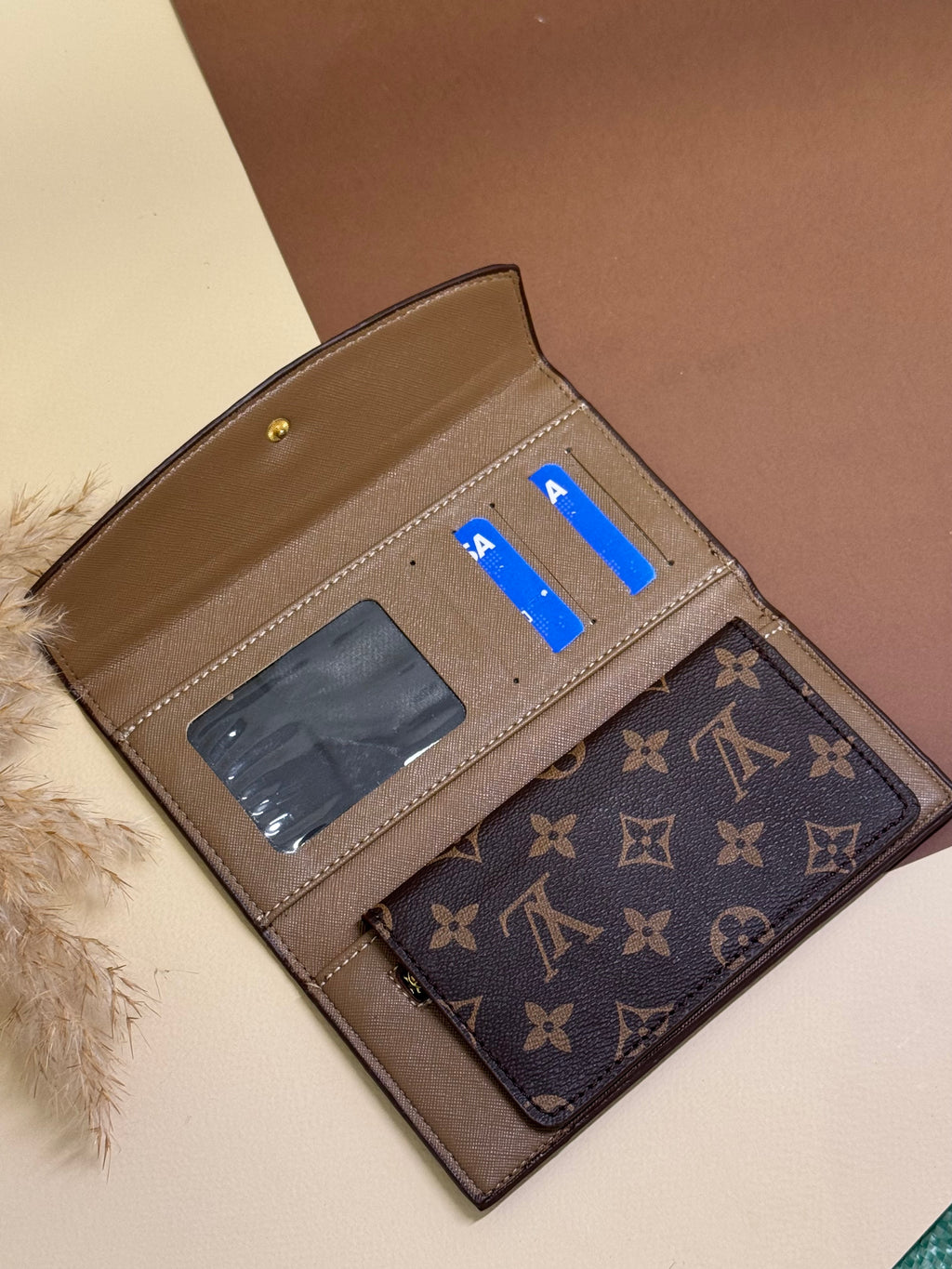 Brown LV long wallet