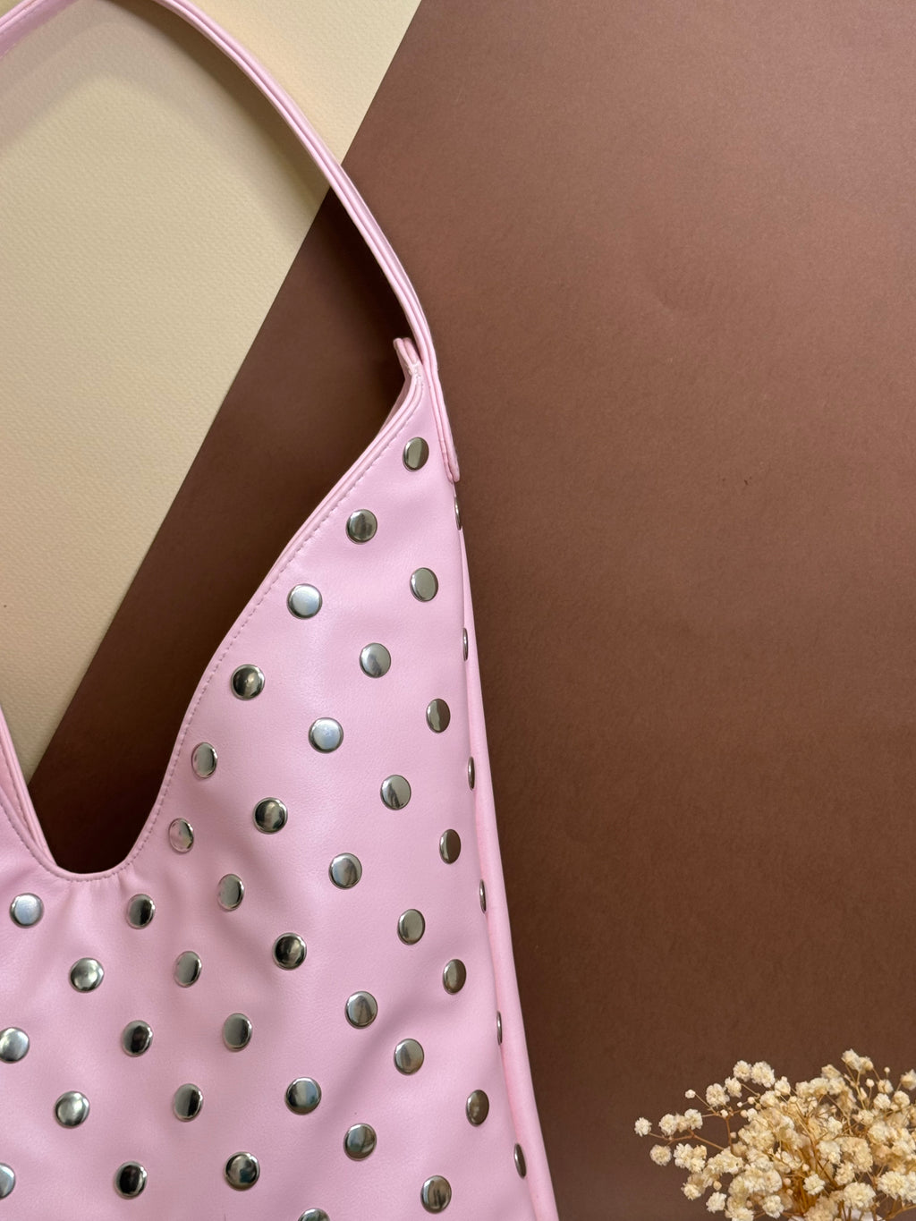 Soft Pink Studded Bag