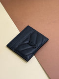 Ysl pebbled leather card holder - black