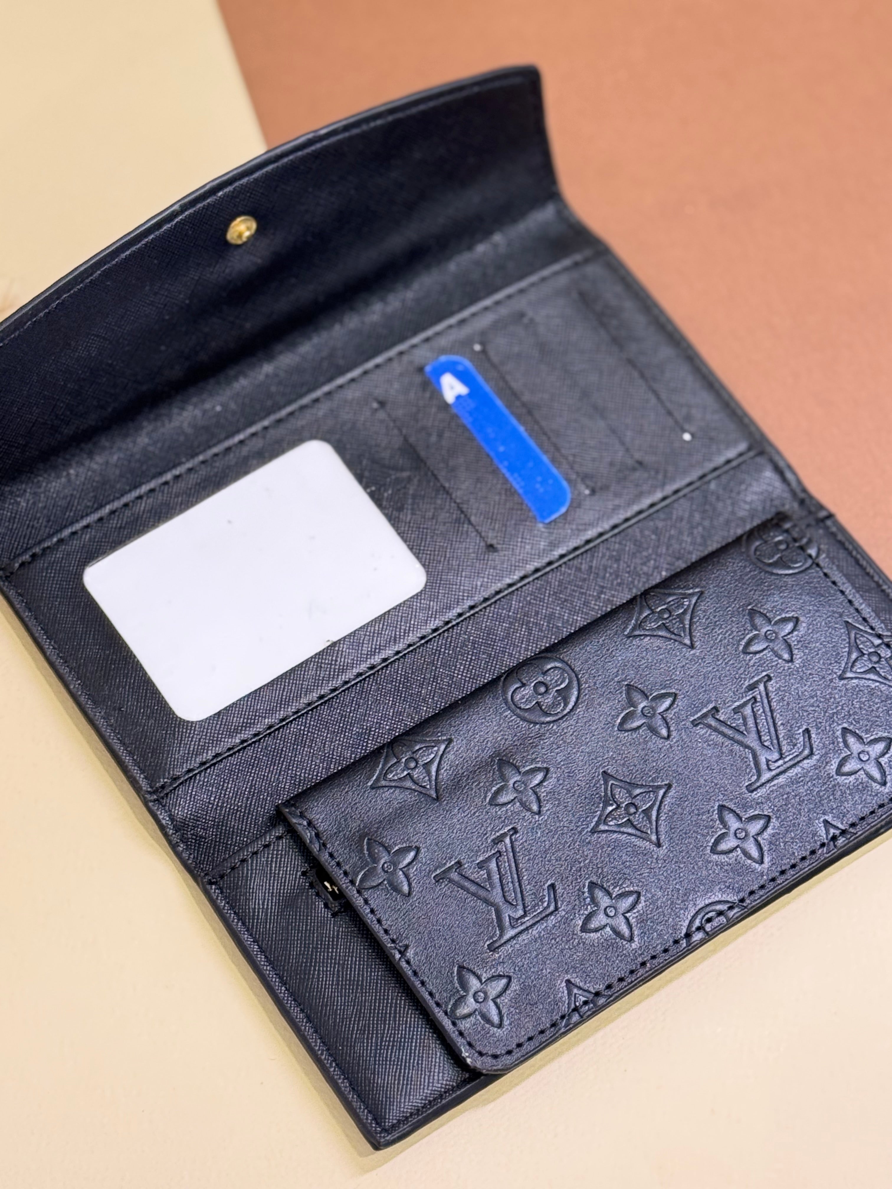 Black LV Monogram long wallet
