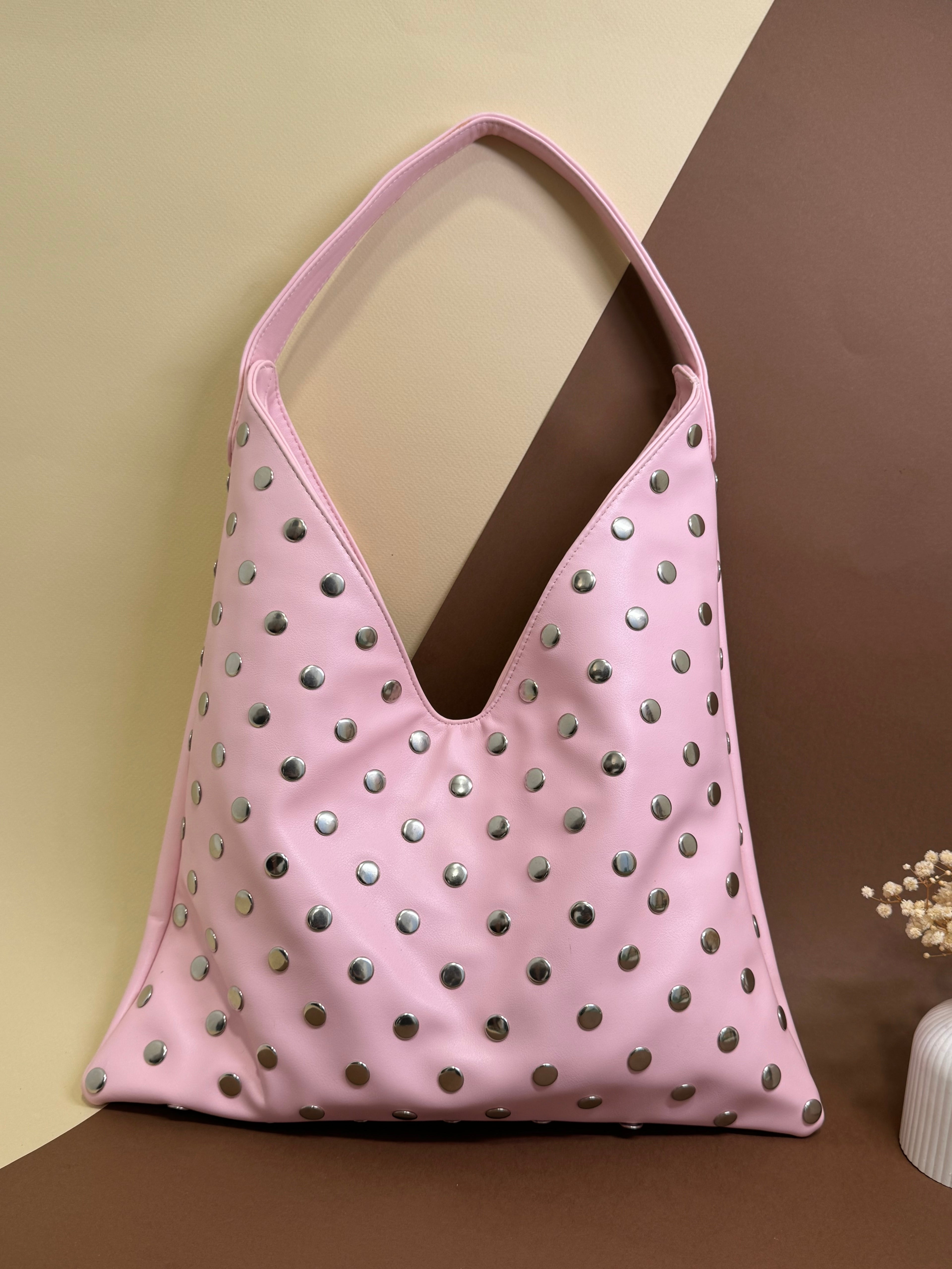 Soft Pink Studded Bag