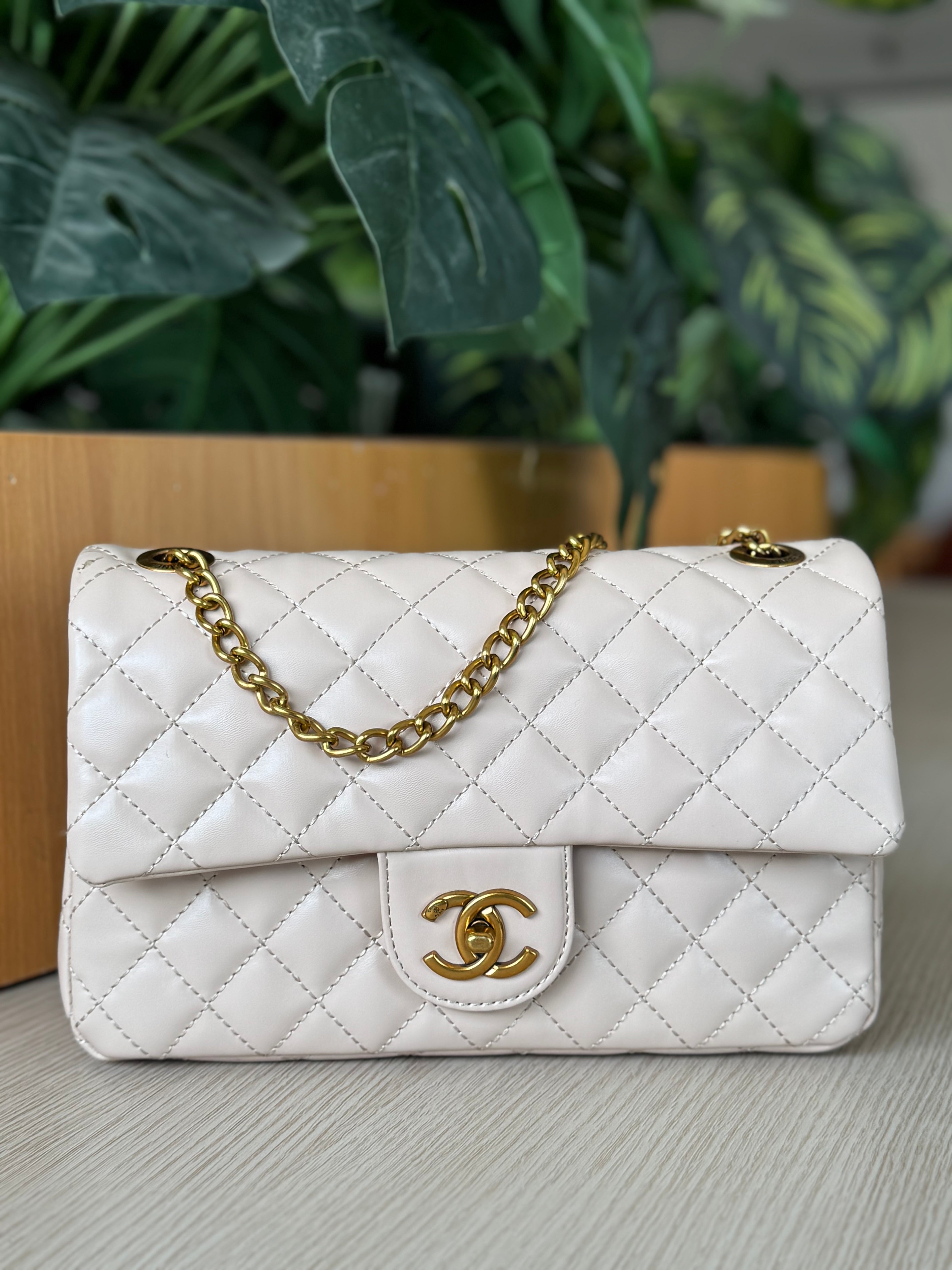 White Chanel high copy bag