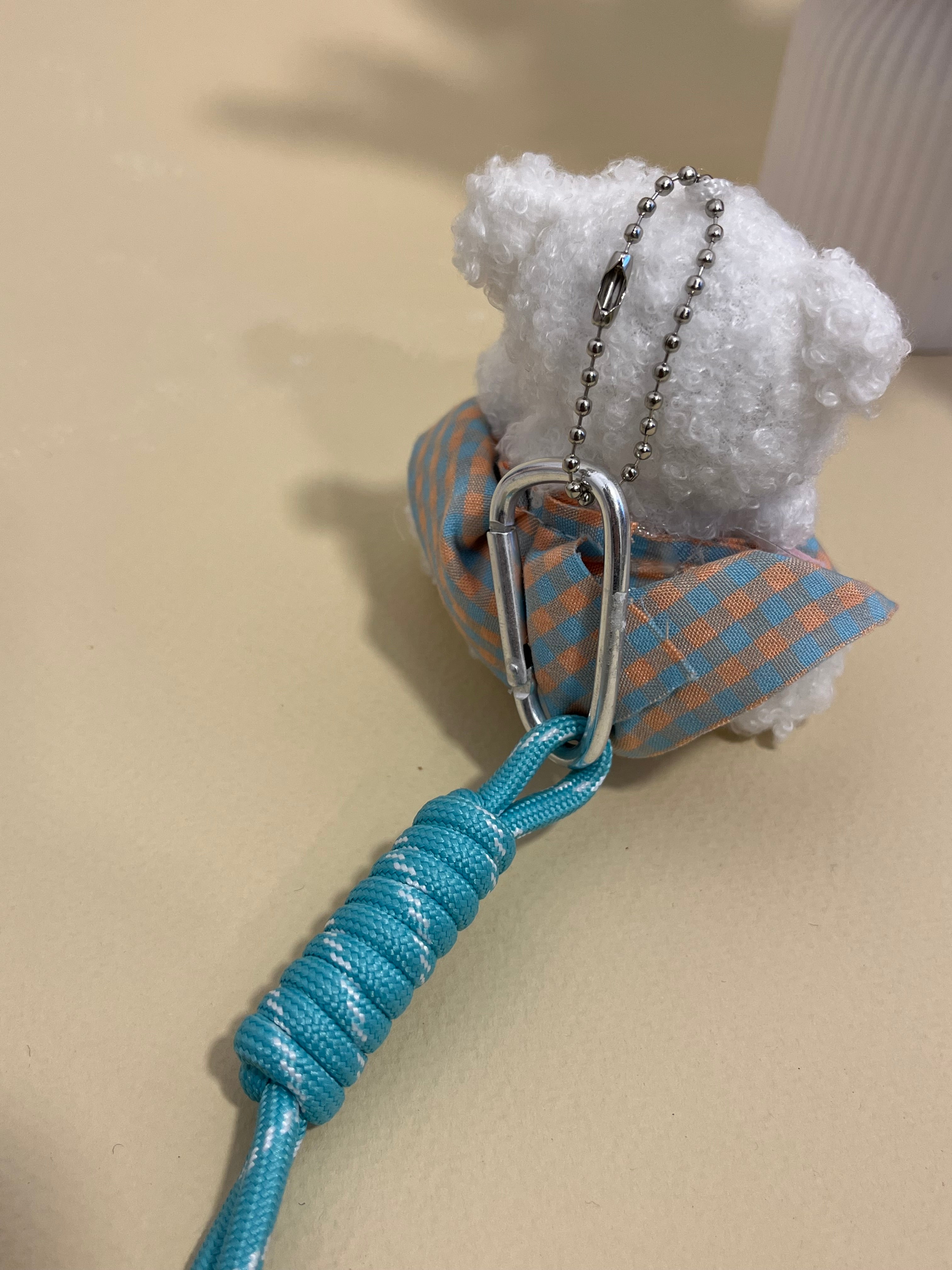 Snow teddy bag charm
