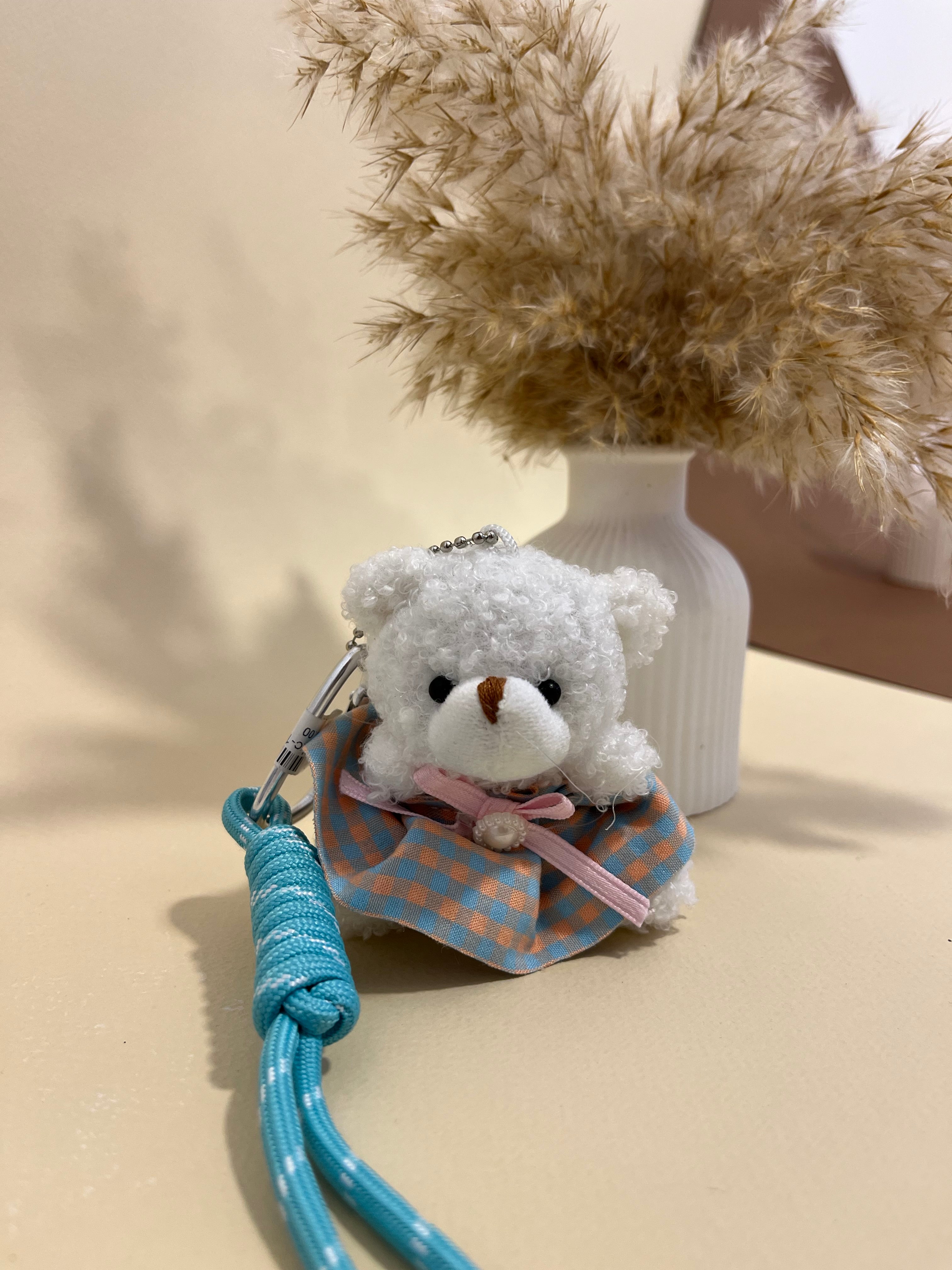 Snow teddy bag charm