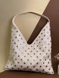 Beige studded bag