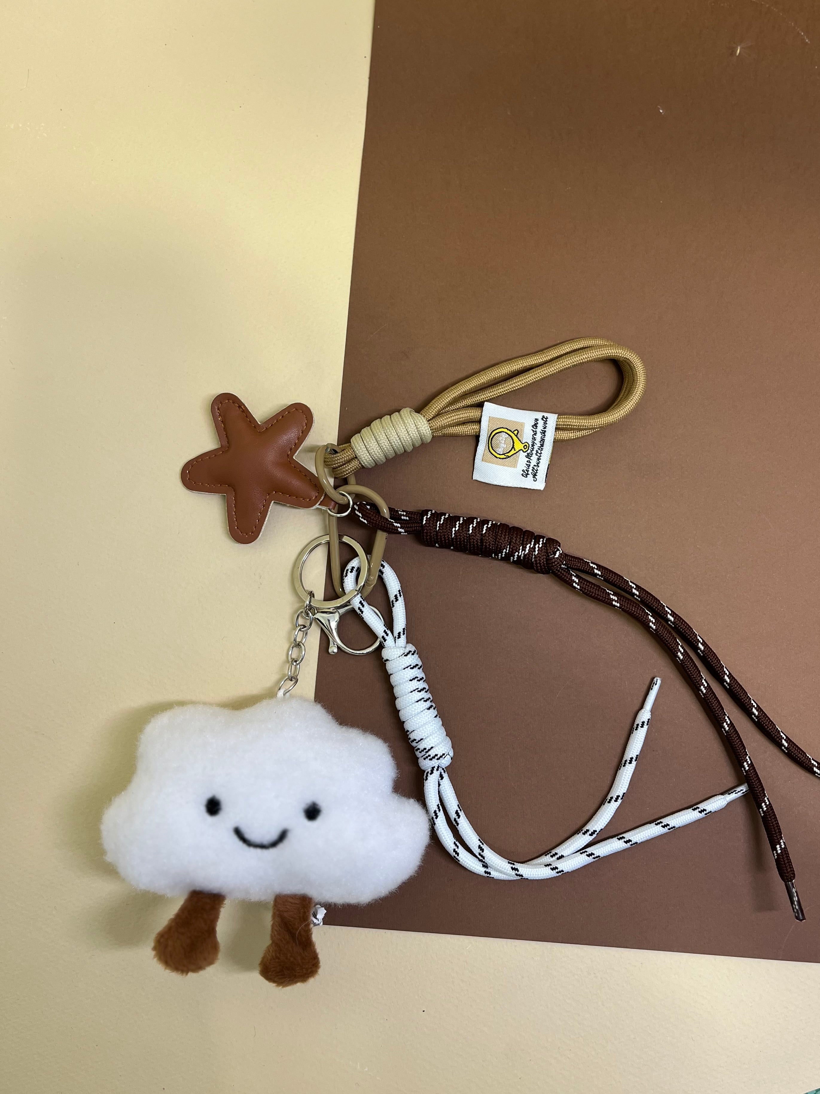 Fluffy cloud bag charm