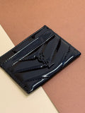 YSL patent leather card holder - black